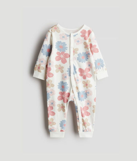 Printed jersey sleepsuit