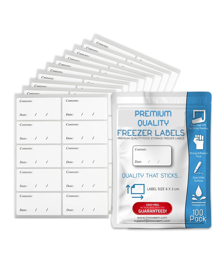 Freezer Labels Easy Peel Off 6 pack