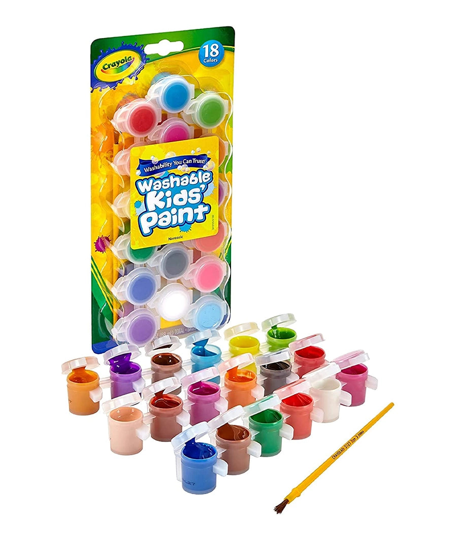 Crayola Washable Kids Paint, Pack of 18 - Multicolour