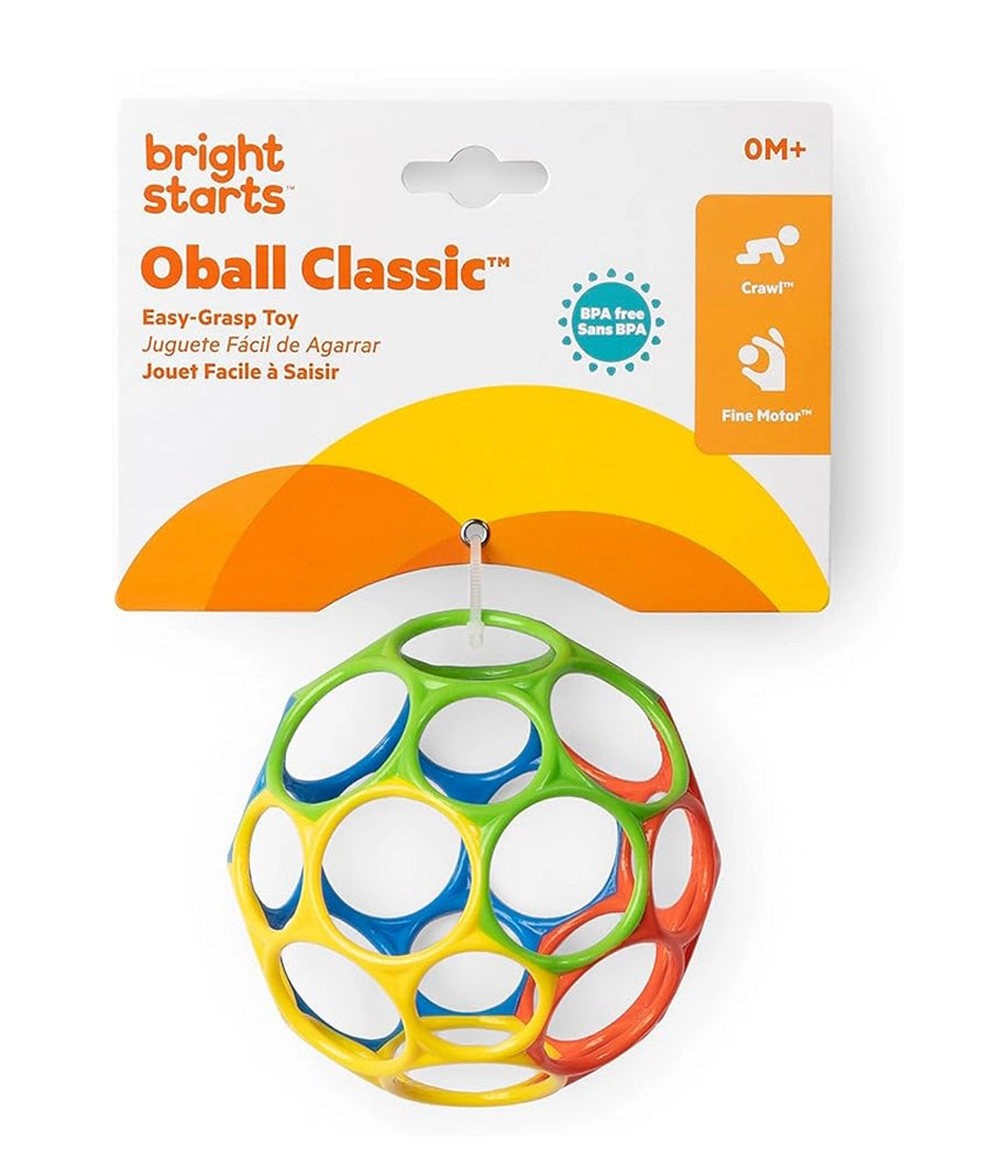 Bright Starts Oball Classic Easy Grasp Toy , Piece of 1, Red/Yellow