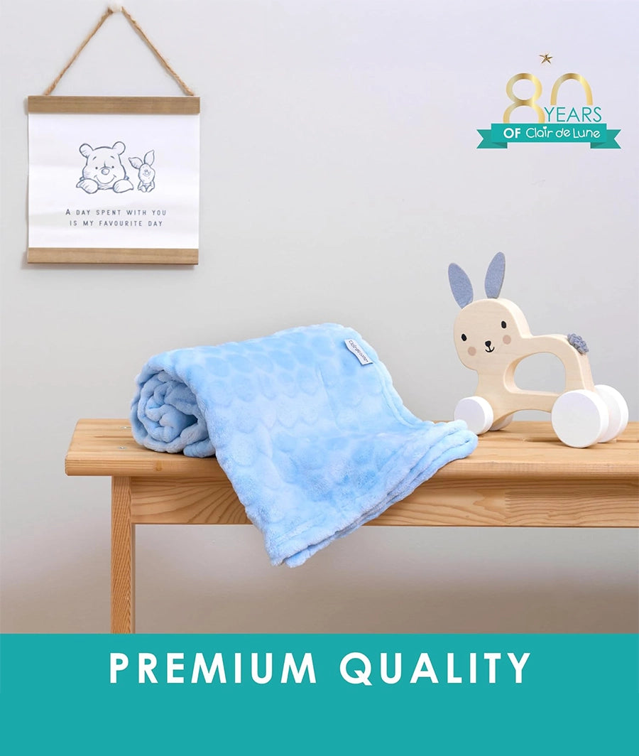 Marshmallow Soft Baby Pram Blanket 90 x 70 cm (Blue) – Image 2