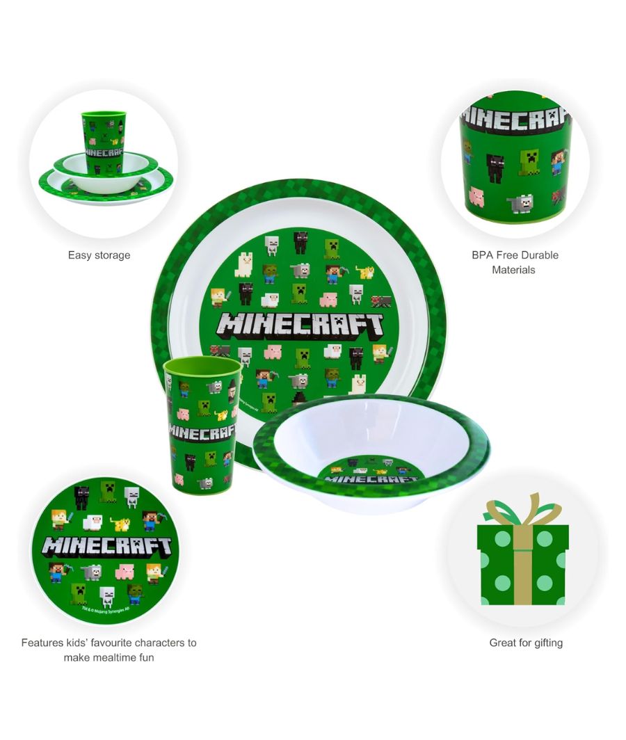 Minecraft 3 Piece Dinner Set – Image 3