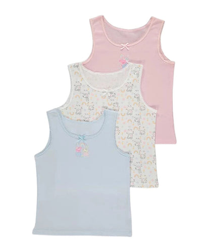 Peppa Pig Character Print Pastel Vests 3 Pack