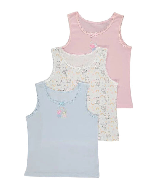 Peppa Pig Character Print Pastel Vests 3 Pack