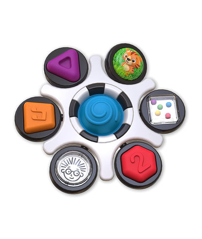 Baby Einstein Curiosity Clutch Fidget Sensory Toy and Pop It Rattle, BPA Free Infant Teether, Age 3 Months+, Multicolored