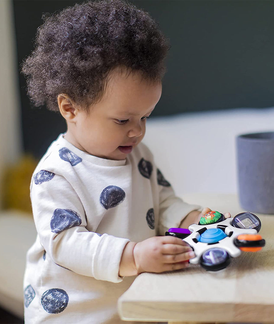 Baby Einstein Curiosity Clutch Fidget Sensory Toy and Pop It Rattle, BPA Free Infant Teether, Age 3 Months+, Multicolored – Image 3