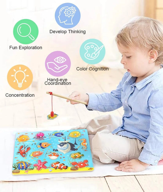 Vicloon Wooden Fish Game, 14pcs – Image 2
