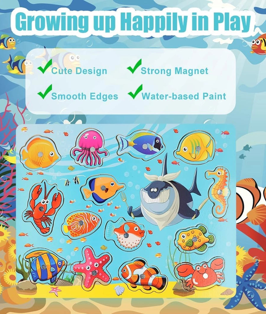Vicloon Wooden Fish Game, 14pcs – Image 3