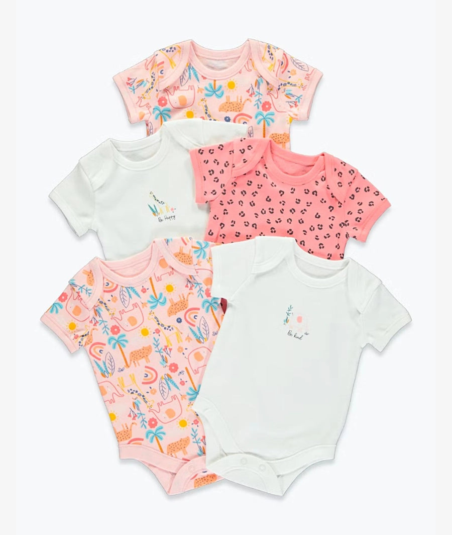 5 Pack Printed Bodysuits