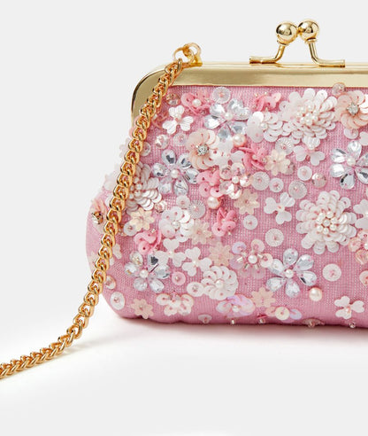 Girls Sequin Flower Clip Frame Bag – Image 3
