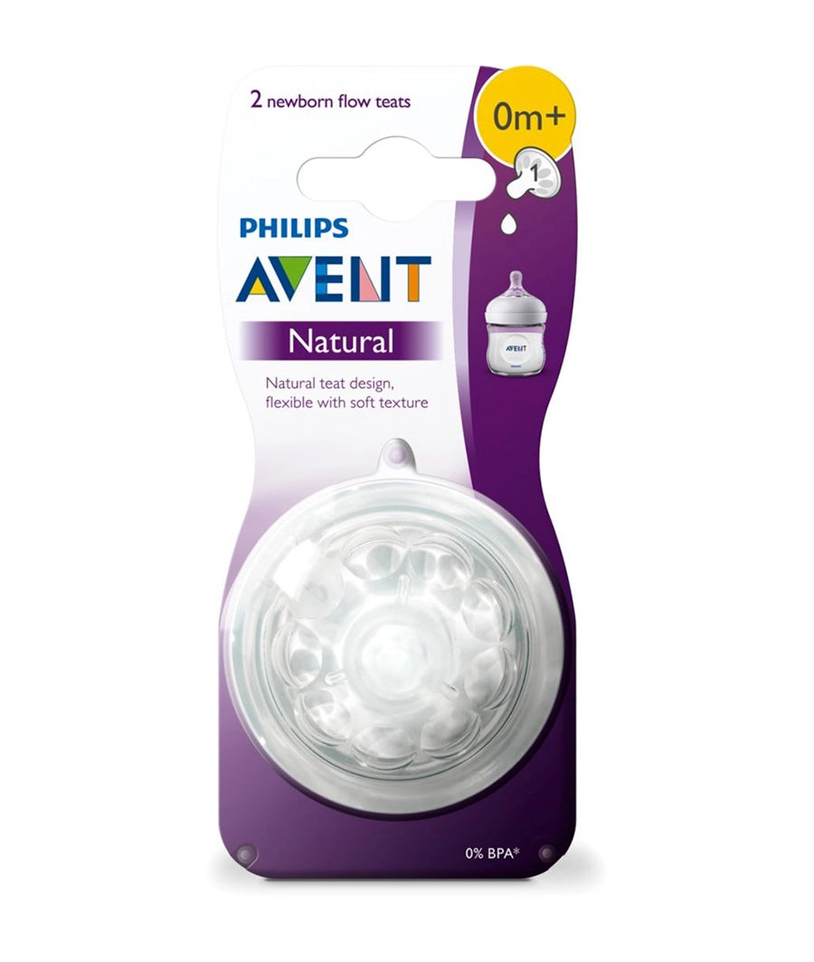 Philips AVENT Natural Teat Newborn 0m+ - 2 Pack
