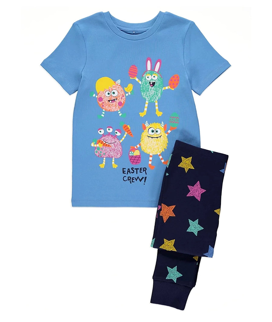 Blue Monster Easter Crew Pyjamas