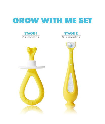 Grow-with-Me Training Toothbrush Set | Infant to Toddler Toothbrush Oral Care for Sensitive Gums by Frida Baby – Image 2