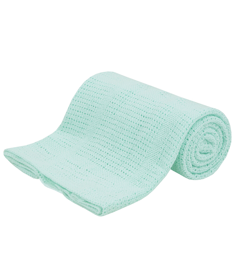 Soft Mint Babies Cellular Blanket (70x90cm) – Image 2