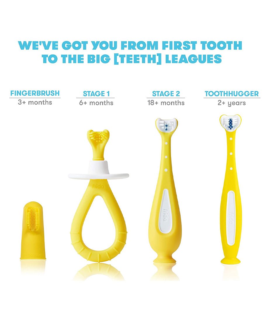 Grow-with-Me Training Toothbrush Set | Infant to Toddler Toothbrush Oral Care for Sensitive Gums by Frida Baby – Image 3