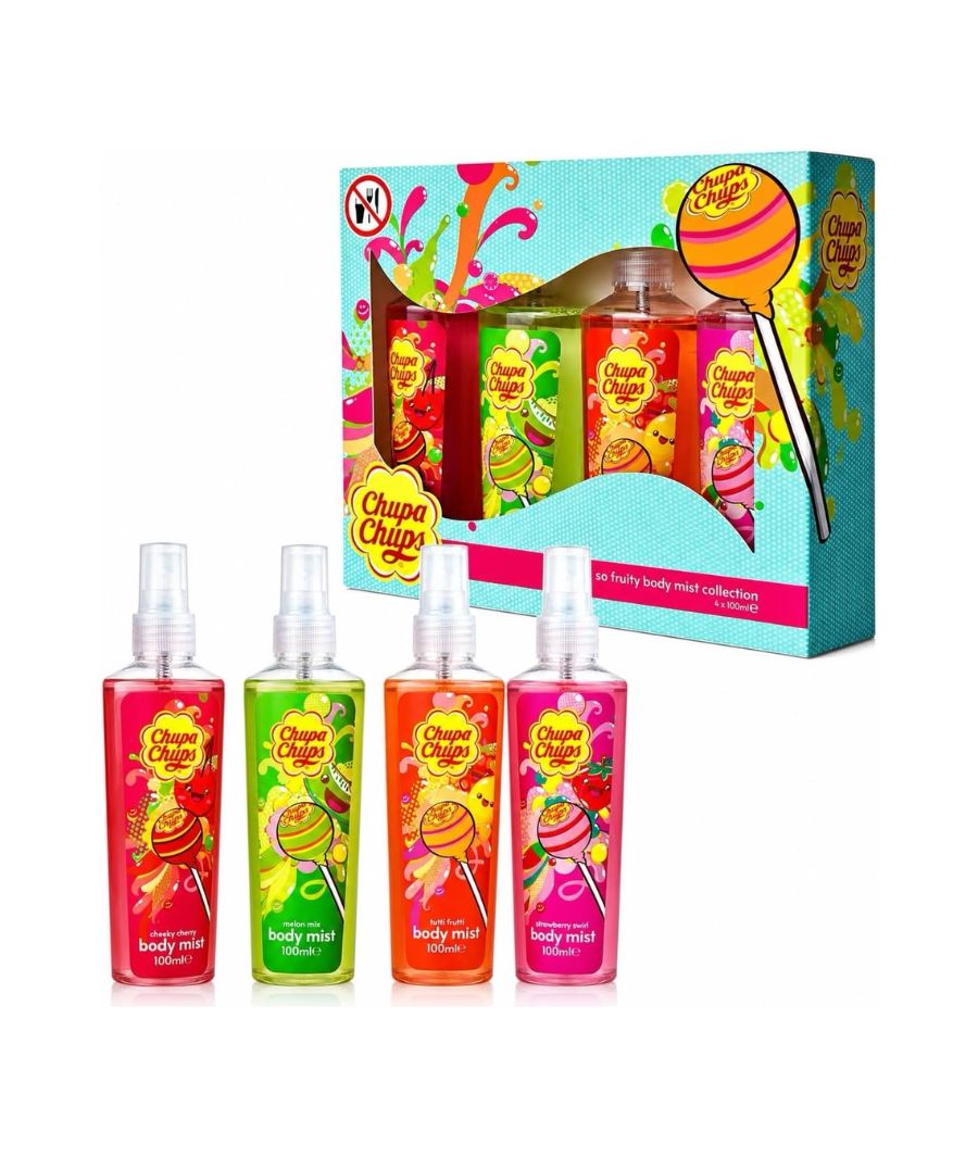 Chupa Chups Body Mist Gift Set – 4 Fragrances (Strawberry Swirl, Melon Mix, Tutti Frutti & Cheeky Cherry)