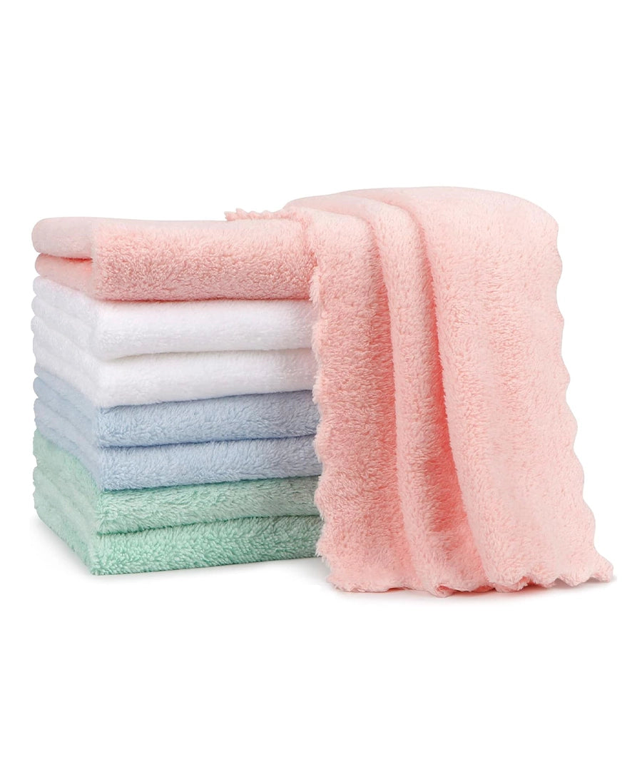 Burp Cloths, Super Soft & Highly Absorbent Coral Fleece, 20 x 10 Inch 8 Pack