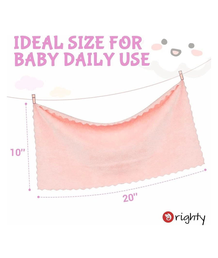 Burp Cloths, Super Soft & Highly Absorbent Coral Fleece, 20 x 10 Inch 8 Pack – Image 2
