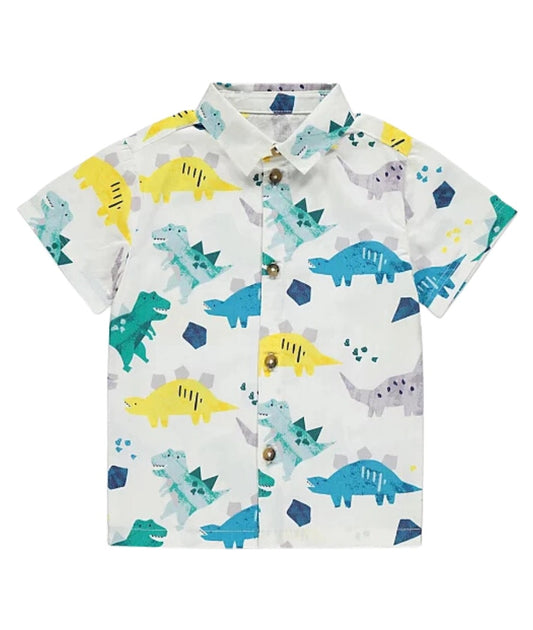Bright Dinosaur Print Short Sleeve Shirt