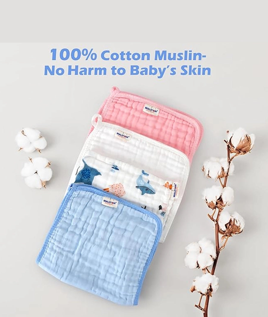 Muslin Burp Cloths for Baby 6 pack – Image 3