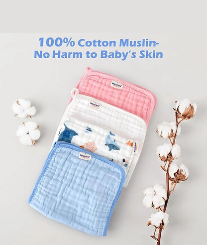 Muslin Burp Cloths for Baby 6 pack – Image 3
