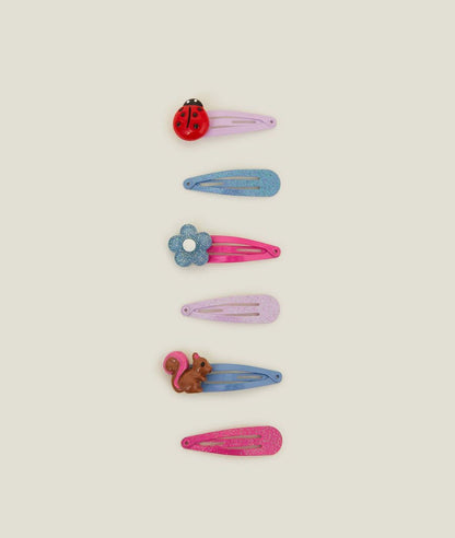 6-Pack Girls Woodland Hair Clips