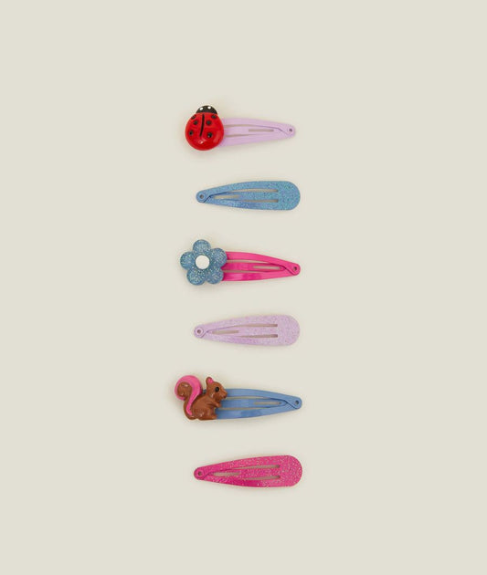 6-Pack Girls Woodland Hair Clips