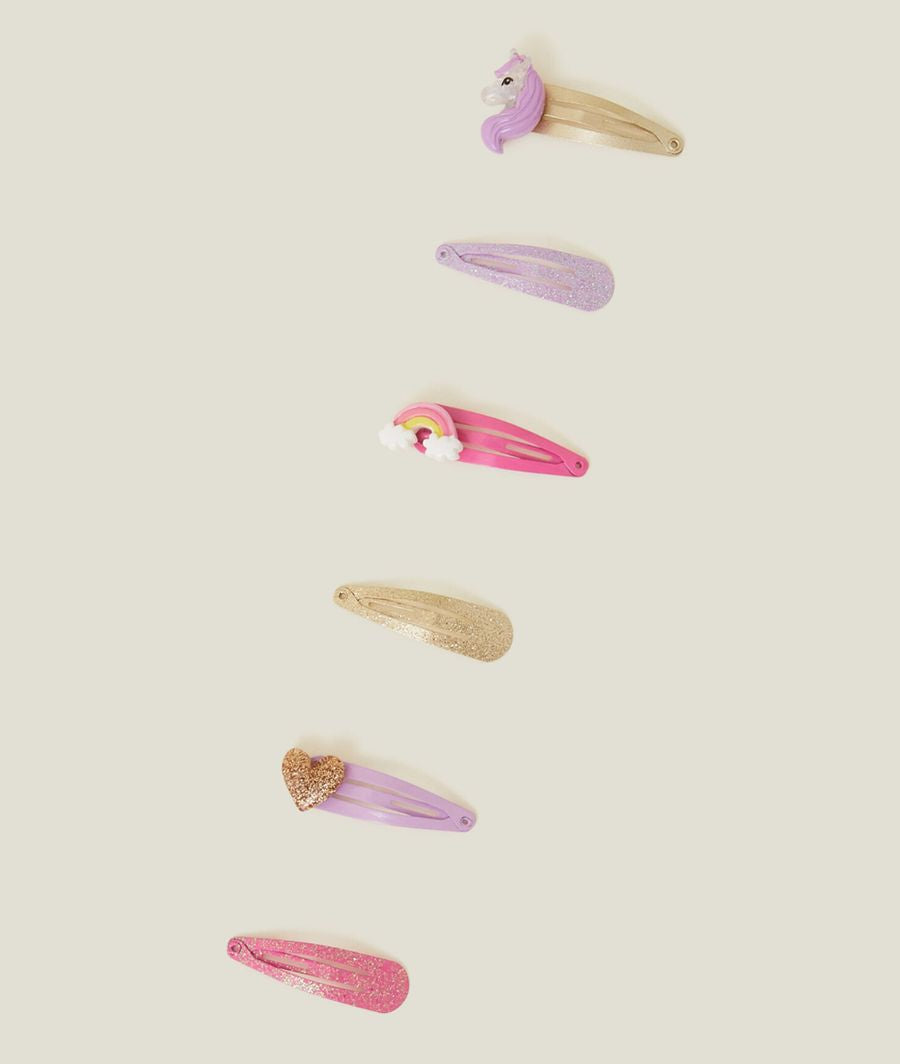 6-Pack Girls Unicorn Hair Clips