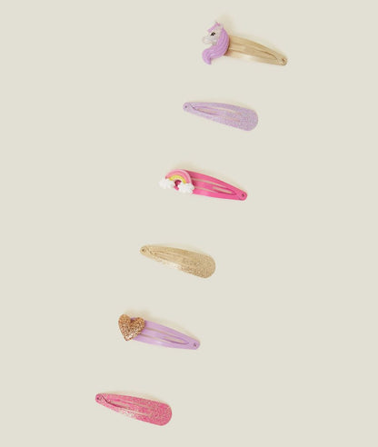 6-Pack Girls Unicorn Hair Clips