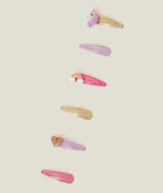 6-Pack Girls Unicorn Hair Clips