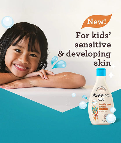 Aveeno Baby KIDS Bubble Bath &amp; Wash 250ml | Enriched with Soothing Oat Extract – Image 2