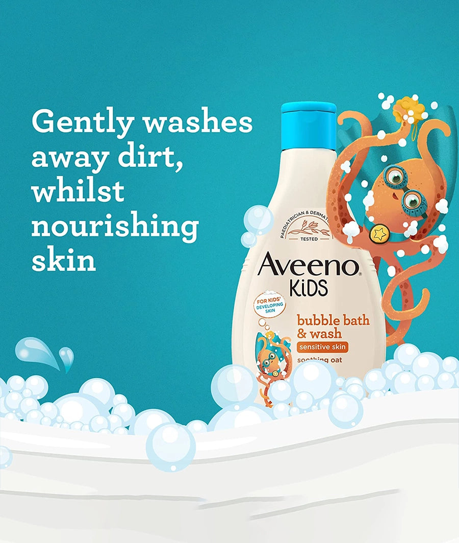 Aveeno Baby KIDS Bubble Bath &amp; Wash 250ml | Enriched with Soothing Oat Extract – Image 4