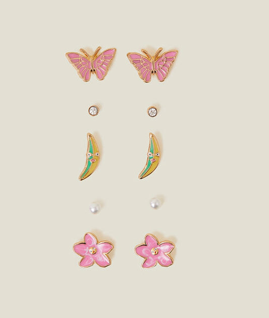 5-PACK GIRLS TROPICAL EARRINGS