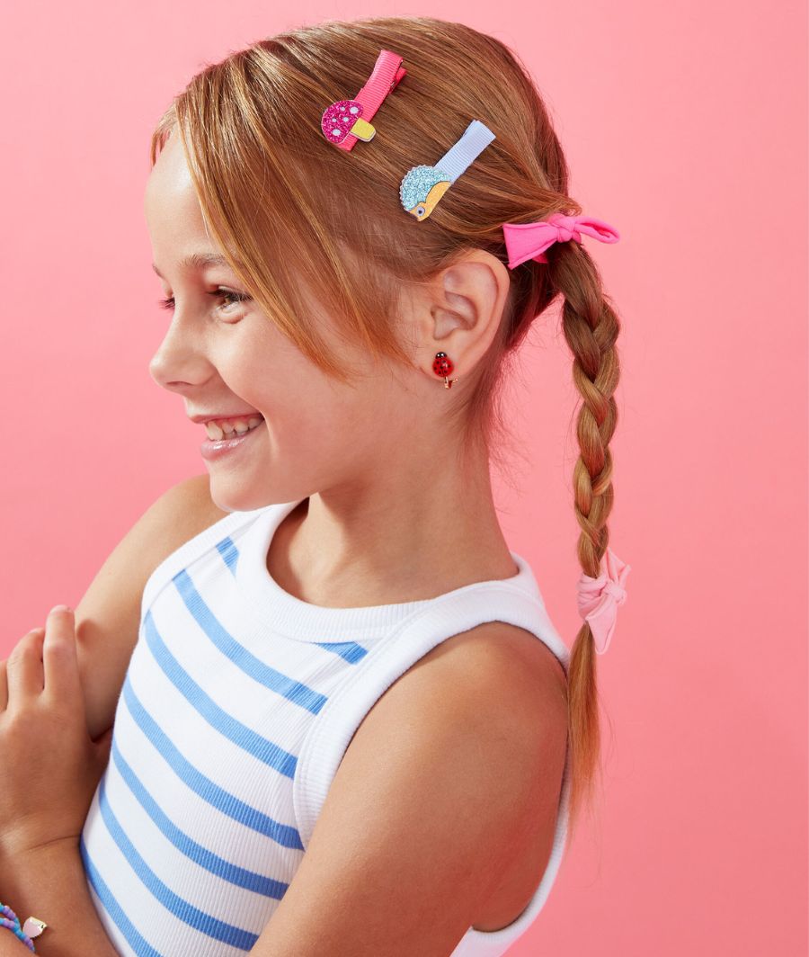 4-Pack Girls Woodland Salon Hair Clips – Image 2