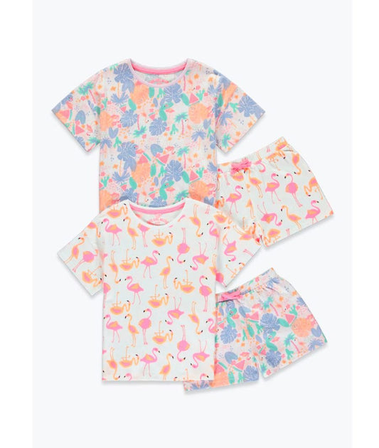 Kids 2 Pack Flamingo Pyjama Sets