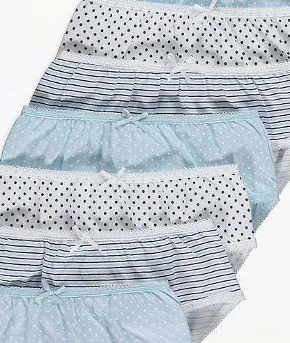 Pale Blue Patterned Briefs 10 Pack – Image 2