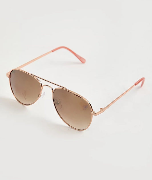 Rose Gold Aviator Sunglasses