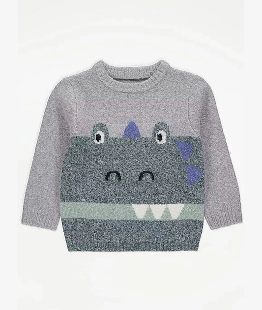 Grey Crocodile Knitted Jumper