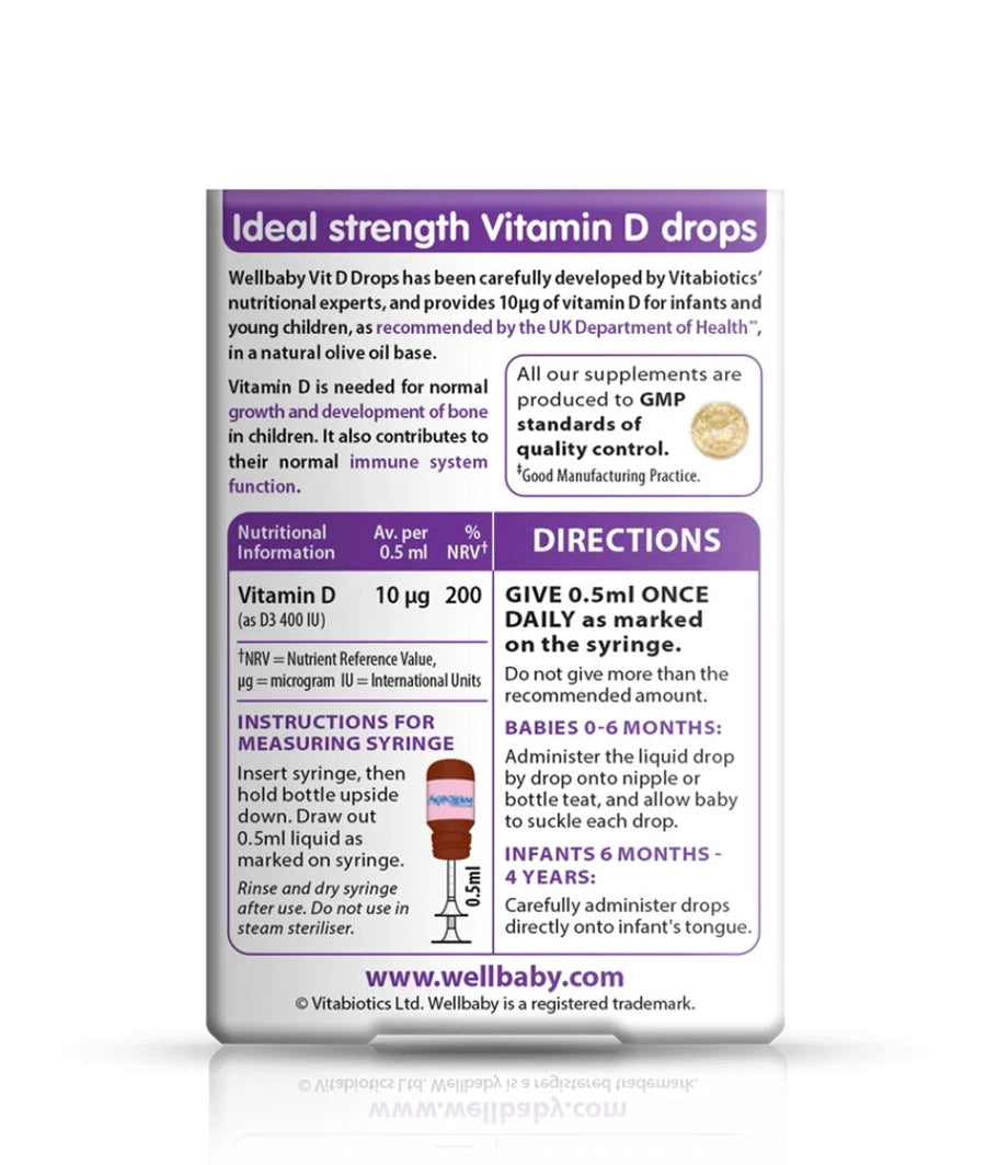 Wellbaby Vitamin D Drops 30ml – Image 3