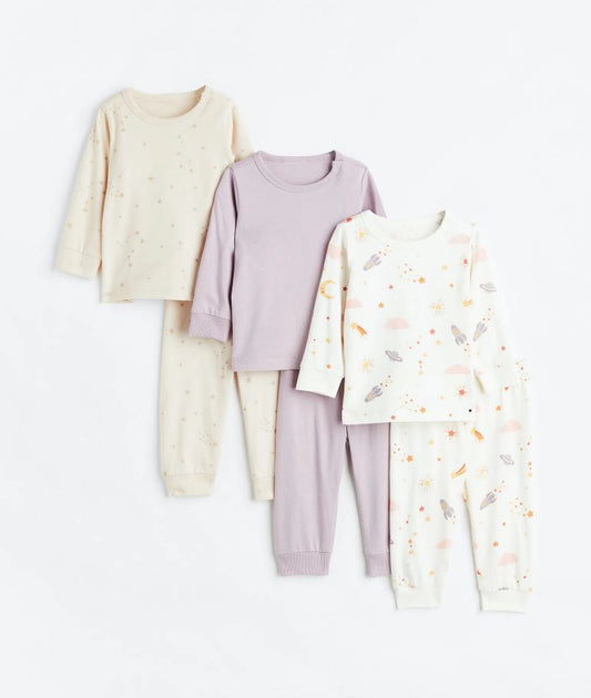 3-pack cotton pyjamas
