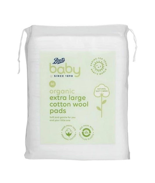 Boots Baby Organic Extra Large Cotton Pads 50's