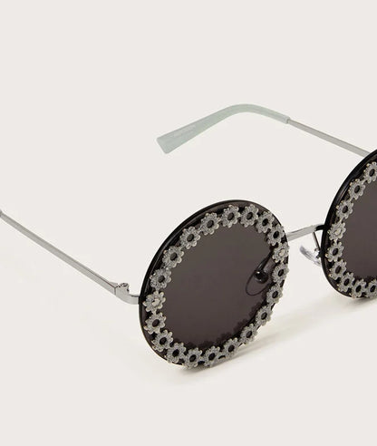 Glitter Floral Round Sunglasses – Image 2