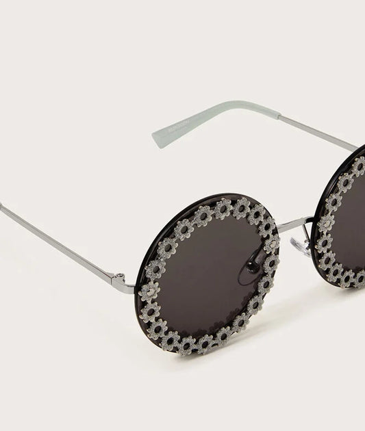 Glitter Floral Round Sunglasses – Image 2