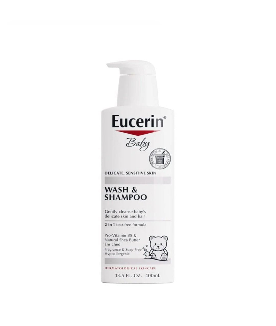 Eucerin Baby Unscented Baby Shampoo and Body Wash 13.5 Fl/400 ml