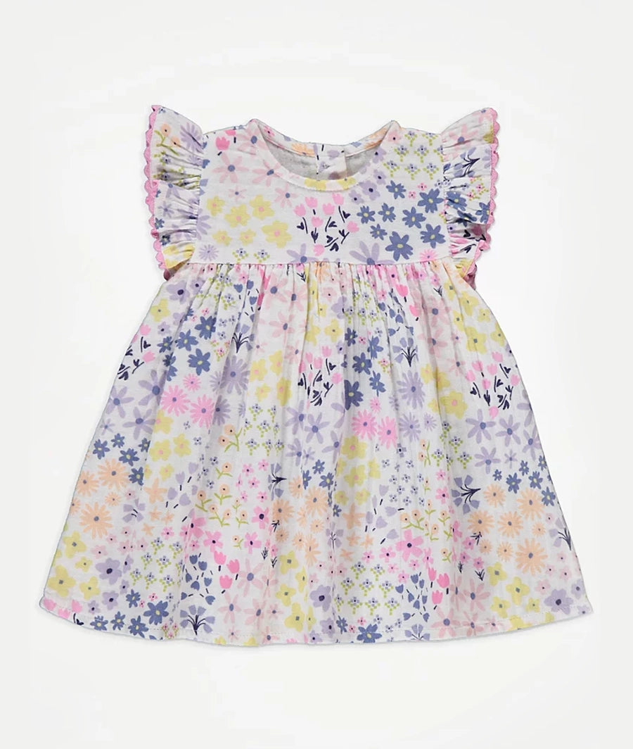 Ditsy Floral Frill Sleeve Dress