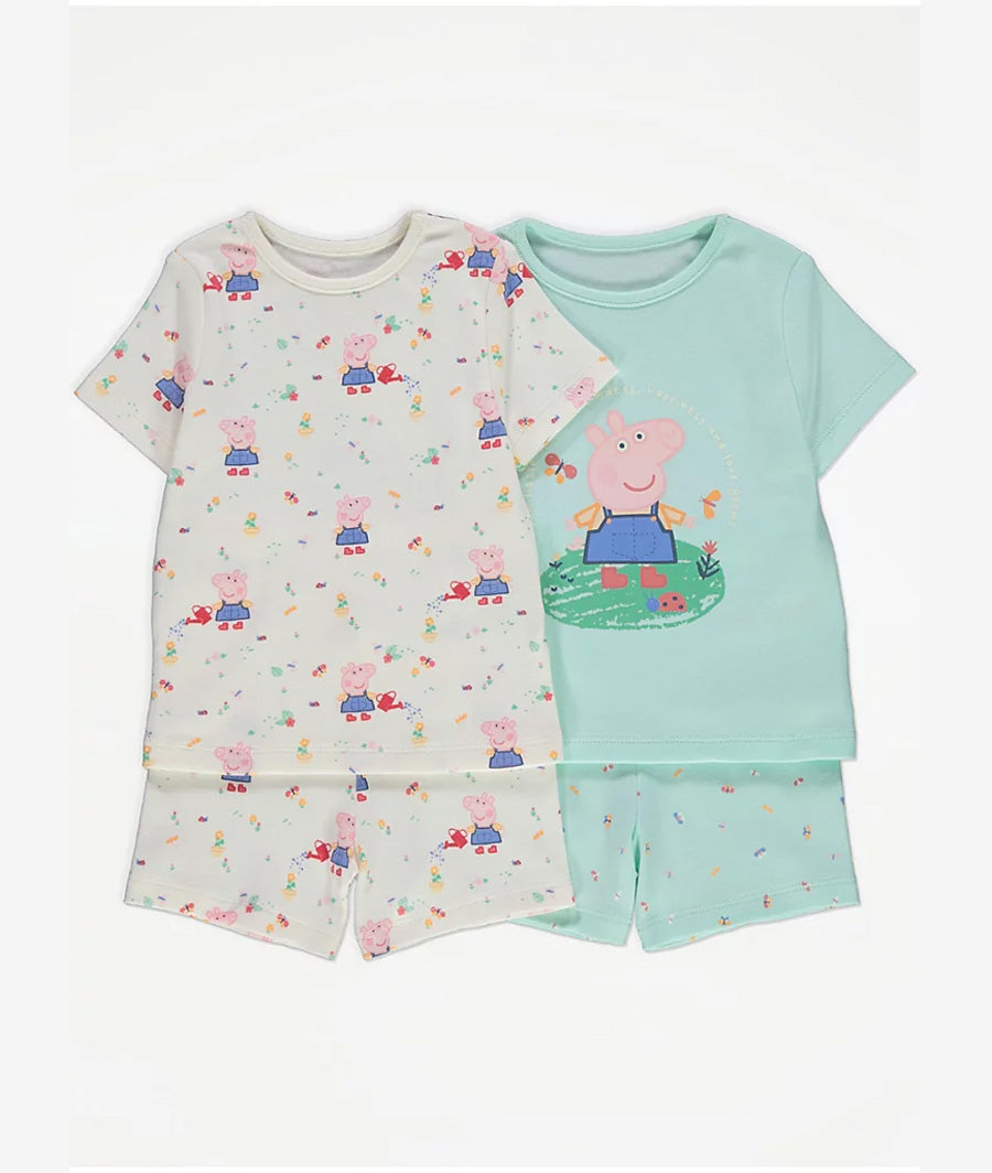 Peppa Pig Gardening Short Pyjamas 2 Pack