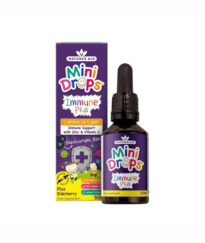Natures Aid Immune Plus Mini Drops for Infants and Children, Sugar Free, 50 ml