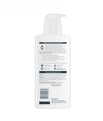 Eucerin Baby Unscented Baby Shampoo and Body Wash 13.5 Fl/400 ml – Image 2