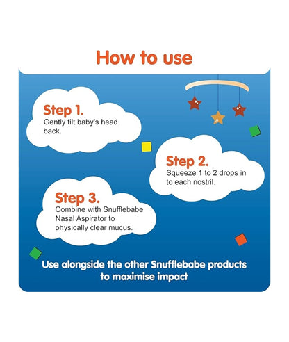 Snufflebabe Saline Nasal Drops - Suitable from Birth - Instant Relief for Blocked Nose & Sinuses (10ml) – Image 2