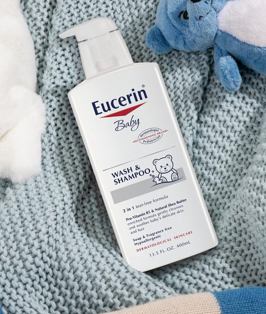 Eucerin Baby Unscented Baby Shampoo and Body Wash 13.5 Fl/400 ml – Image 3